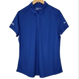 NWT Nike Golf Dri Fit Women's Short Sleeve Active Athletic Blue Polo Shirt